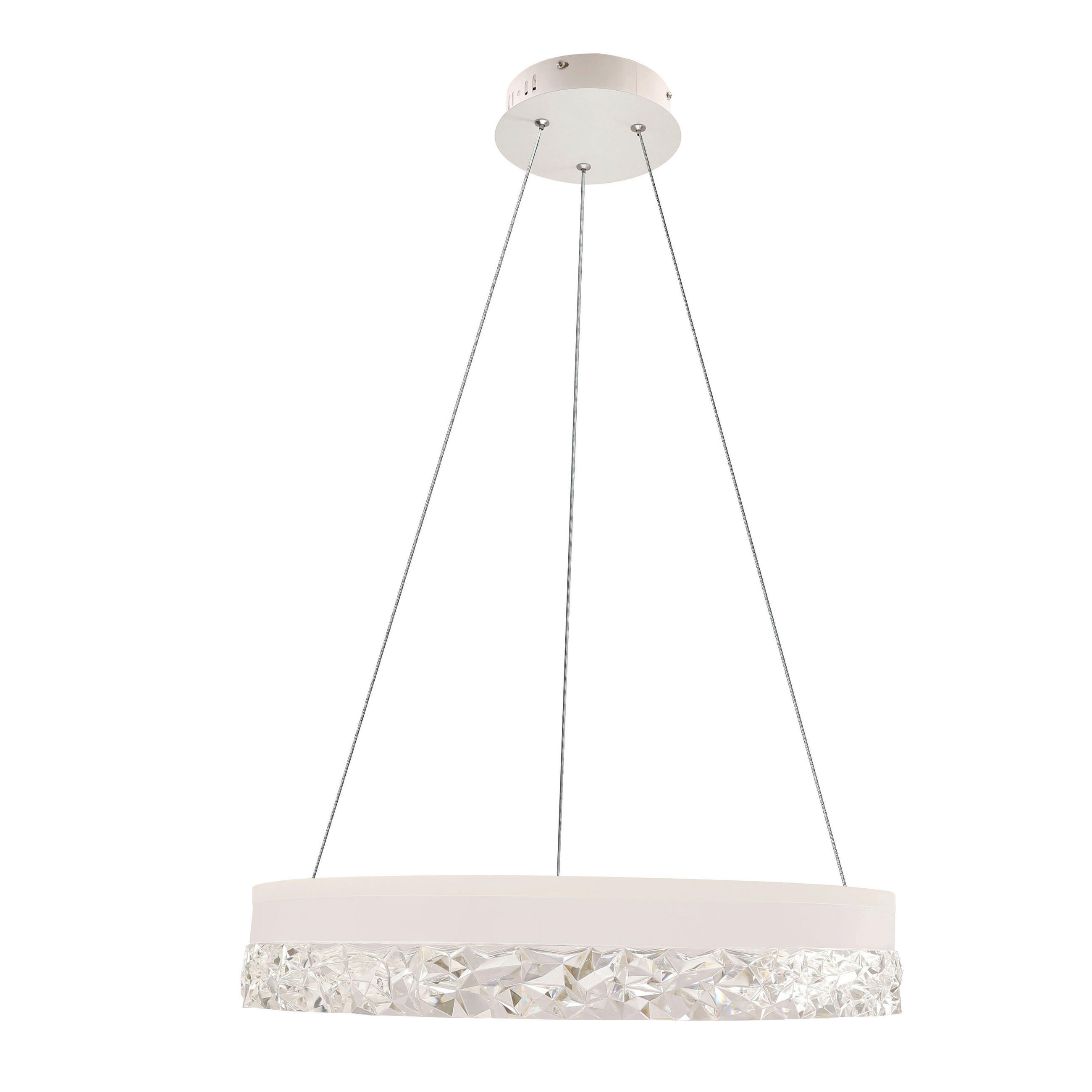 LED-PENDELLEUCHTE Frozi 50/50/120 cm  - Transparent/Weiß, Design, Kunststoff/Metall (50/50/120cm)