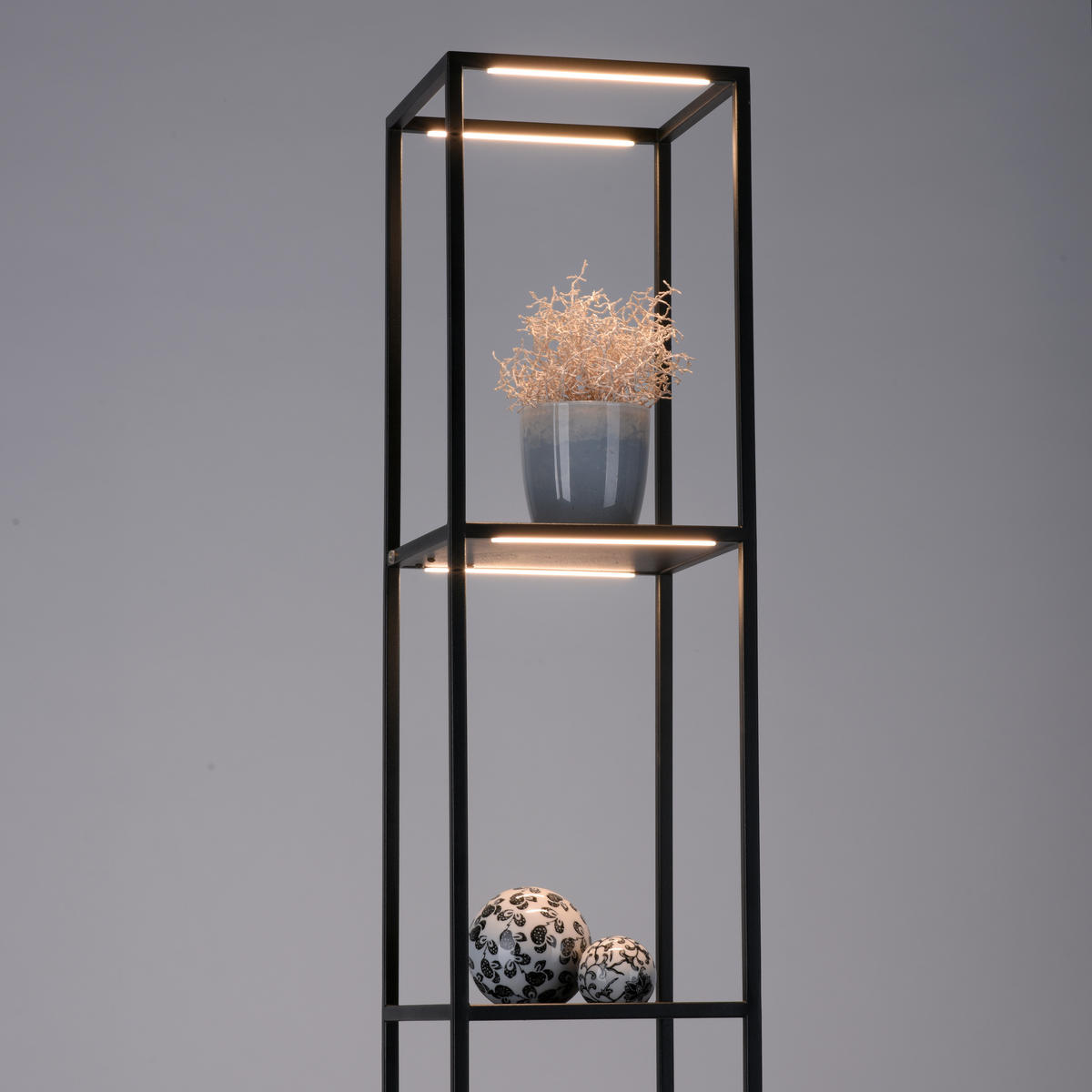 PODNA LED LAMPA - crna, Lajfstajl, metal/plastika (20/20/140cm)