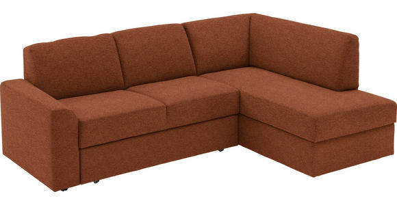 ECKSOFA  in Webstoff Orange  224/165 cm  - Schwarz/Orange, KONVENTIONELL, Kunststoff/Textil (224/165cm) - Xora
