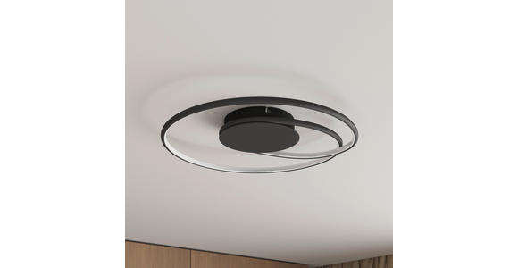 LED-DECKENLEUCHTE 45/8 cm   - Schwarz, LIFESTYLE, Kunststoff/Metall (45/8cm) - Novel