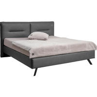 POLSTERBETT Dunkelgrau 180/200 cm  - Dunkelgrau/Schwarz, Design, Textil/Metall (180/200cm) - Joop!