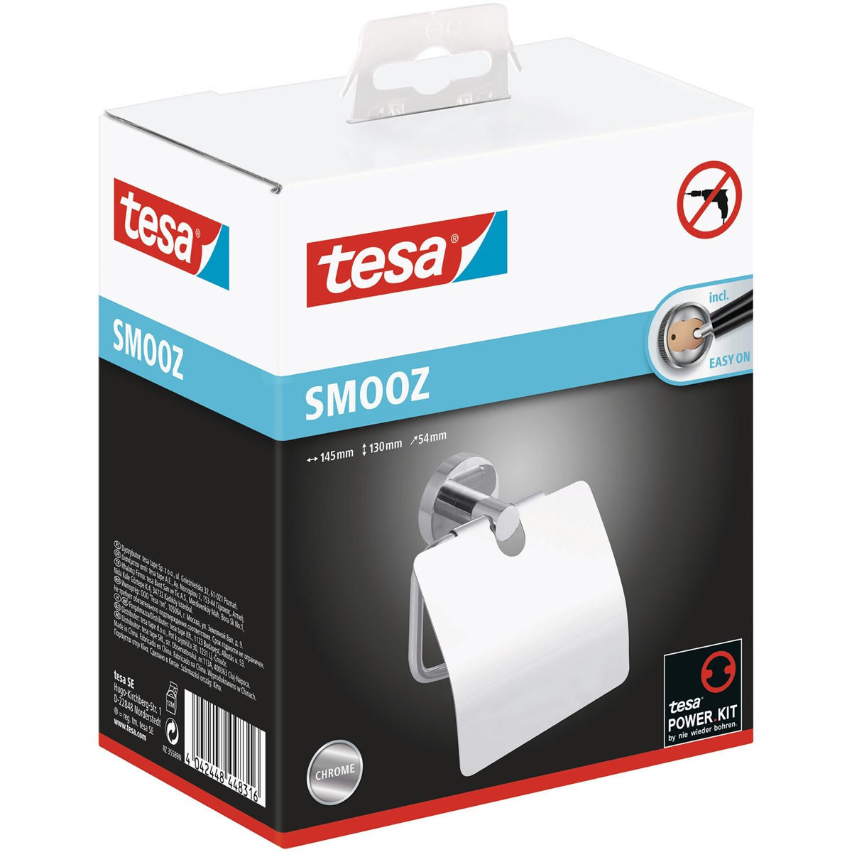 TOILETTENPAPIERHALTER - Chromfarben, Basics, Metall (14,5/13/5,4cm) - Tesa