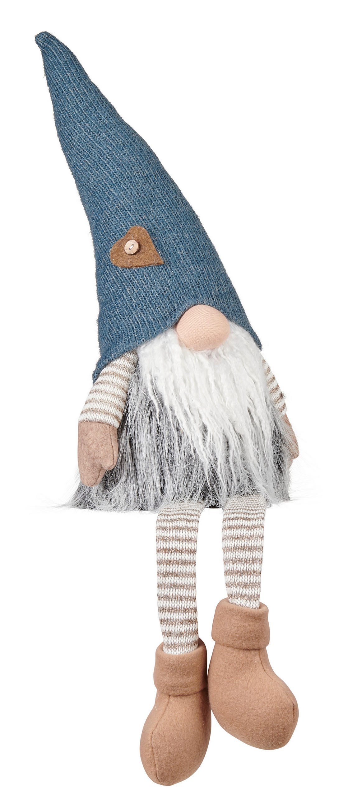 NOVOGODIŠNJI PATULJAK - bela/tamnoplava, Lajfstajl, kamen/tekstil (22/71/13cm) - X-Mas