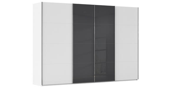 SCHWEBETÜRENSCHRANK 316/223/68 cm 4-türig Schwarz, Weiß - Chromfarben/Schwarz, KONVENTIONELL, Glas/Holzwerkstoff (316/223/68cm) - Novel