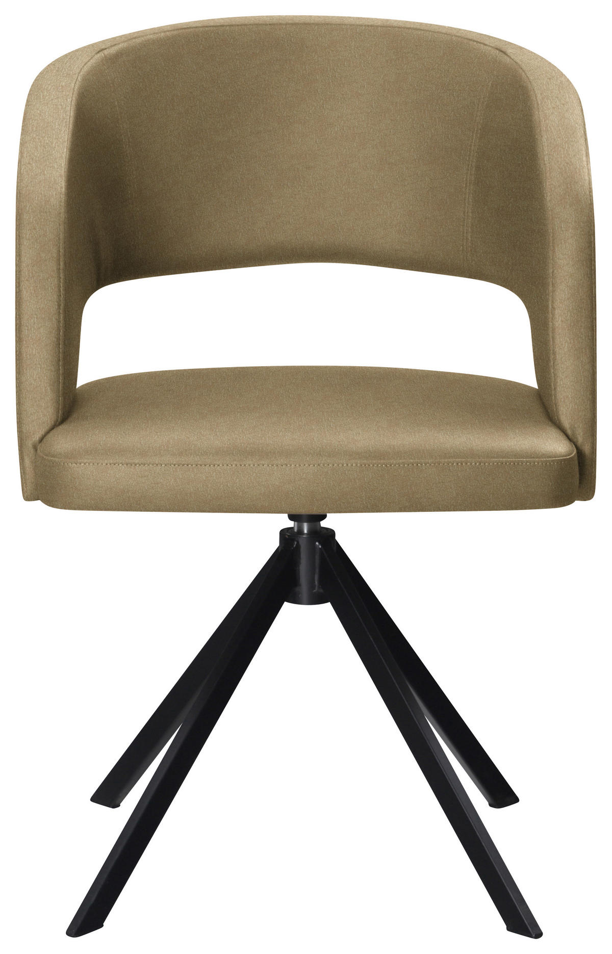 ARMLEHNSTUHL  in Stahl Lederlook (vegan)  - Schwarz/Olivgrün, Konventionell, Textil/Metall (56/84/59cm) - Moderano