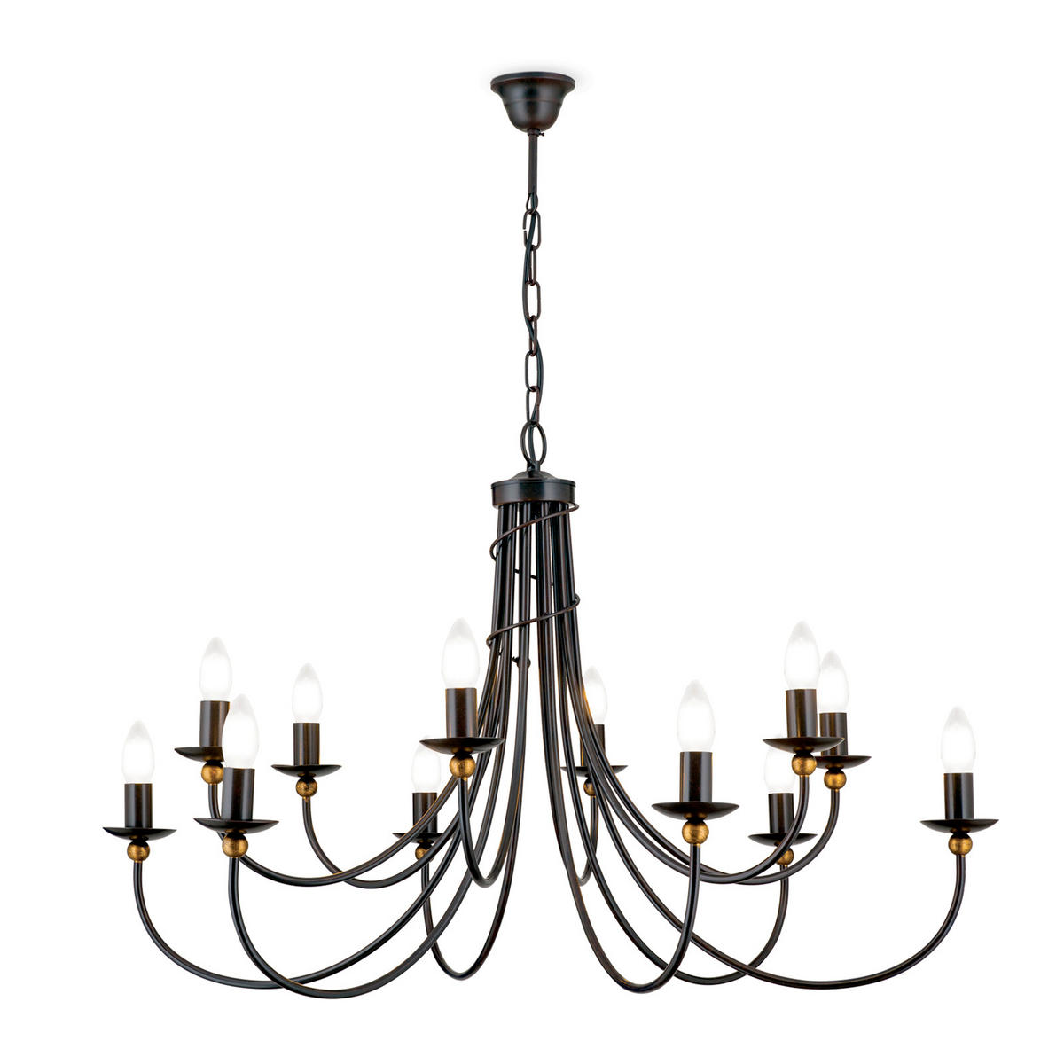 KRONLEUCHTER Giovanni 96/140 cm   - Bronzefarben, LIFESTYLE, Metall (96/140cm)