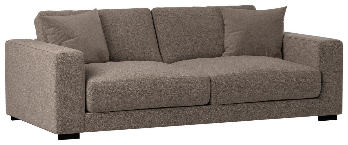 3-SITS SOFFA i flatväv grågrön  - grågrön/wengefärgad, Klassisk, metall/trä (224/85/108cm) - Hom`in