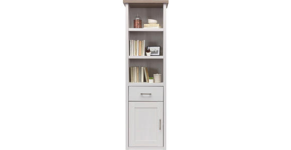 STANDREGAL 60/201/43 cm Weiß, Trüffeleichefarben - Trüffeleichefarben/Graphitfarben, LIFESTYLE, Holzwerkstoff/Metall (60/201/43cm) - Carryhome