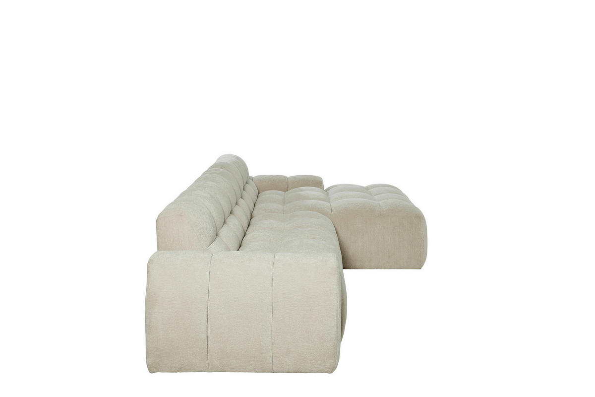 ECKSOFA RELAX BUBBLE CORNER L-R EU Beige Bouclé  - Beige/Schwarz, MODERN, Holz/Kunststoff (305/159cm) - Livetastic