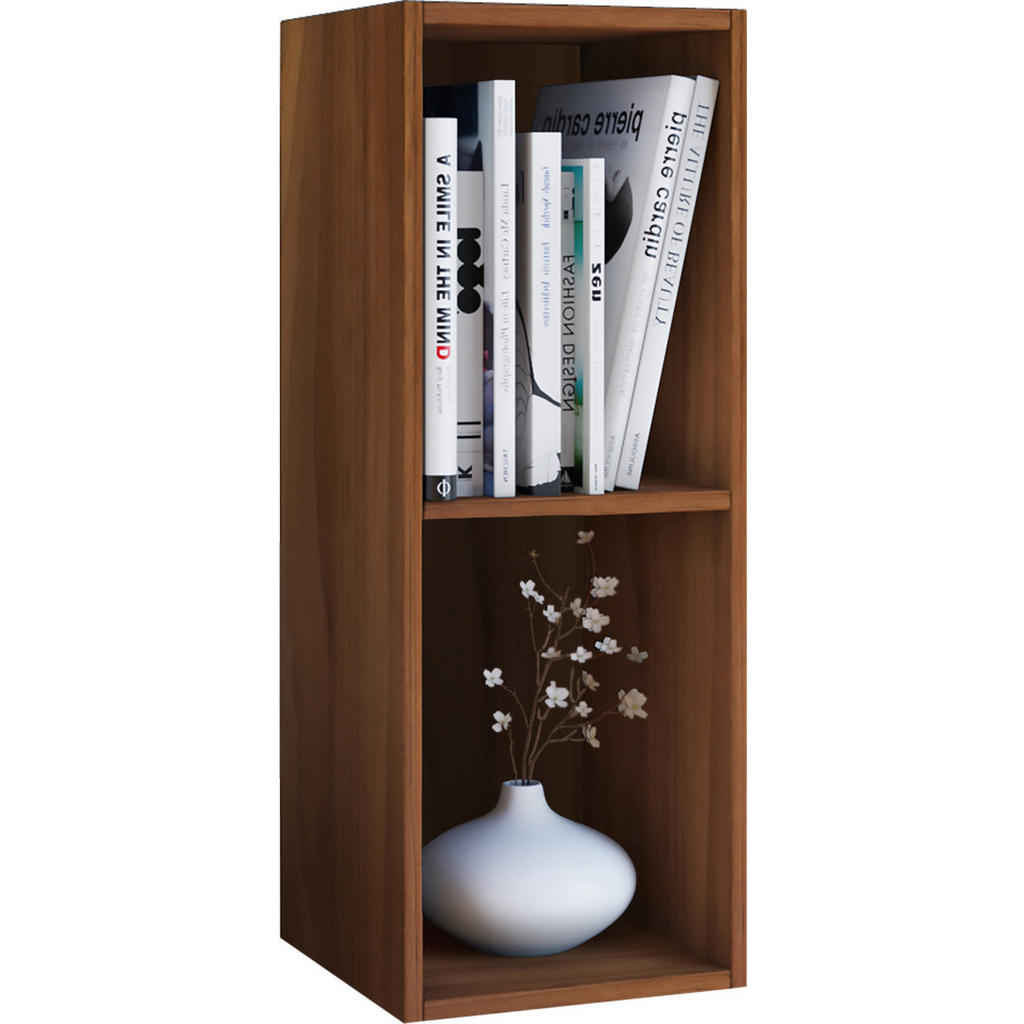 Dvd-regal Mit 2 Fächern Mendas B: 34 Cm Nuss Dekor