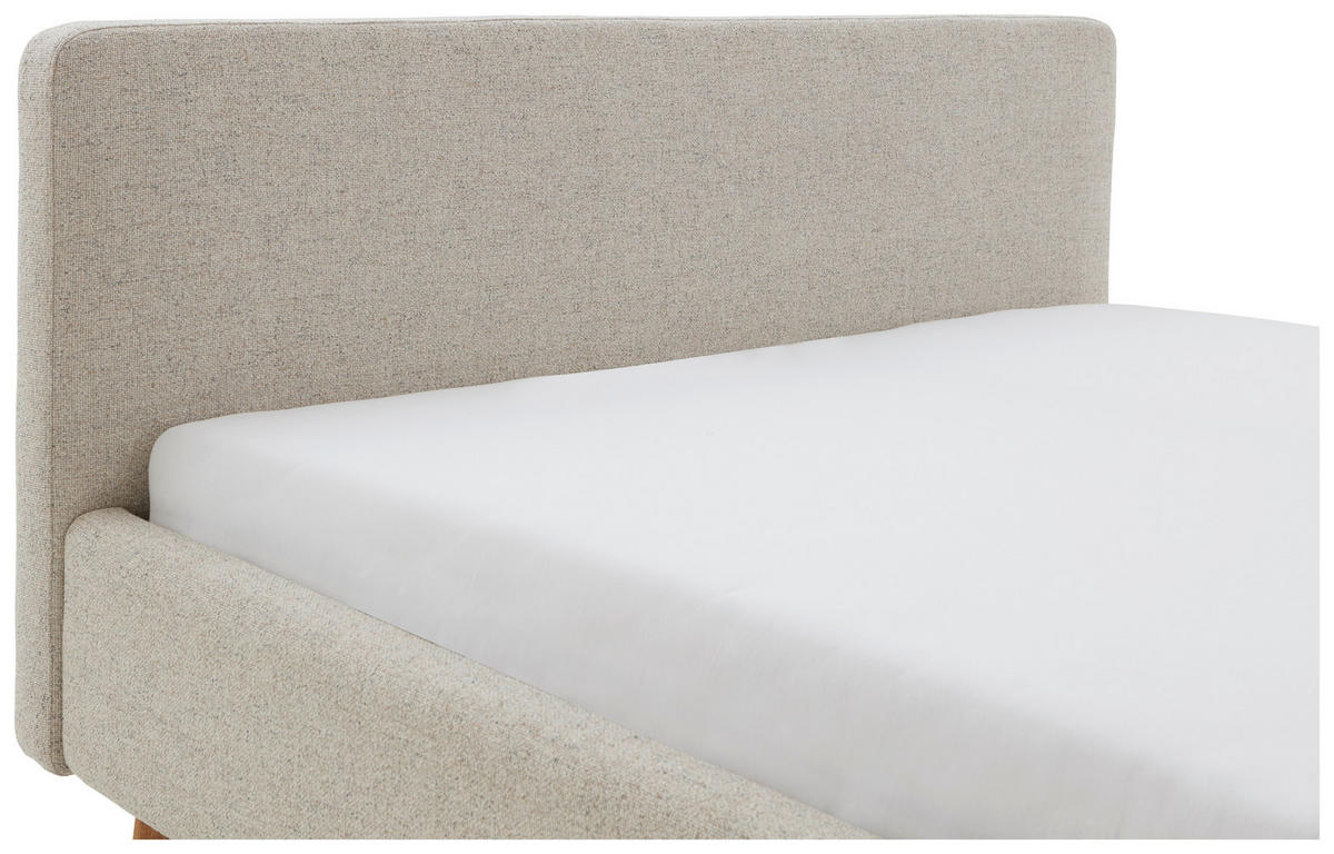 POLSTERBETT 180/200 cm  in Beige  - Eichefarben/Birkefarben, Design, Holz/Textil (180/200cm) - MID.YOU
