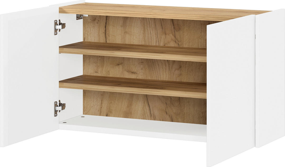 SCHUHSCHRANK Weiß, Eichefarben  - Eichefarben/Weiß, Design, Holzwerkstoff (93/52/29cm)