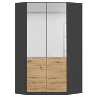 ECKSCHRANK 117/210/104 cm Grau, Eiche Artisan  - Eiche Artisan/Grau, KONVENTIONELL, Holzwerkstoff/Kunststoff (117/210/104cm) - James Wood