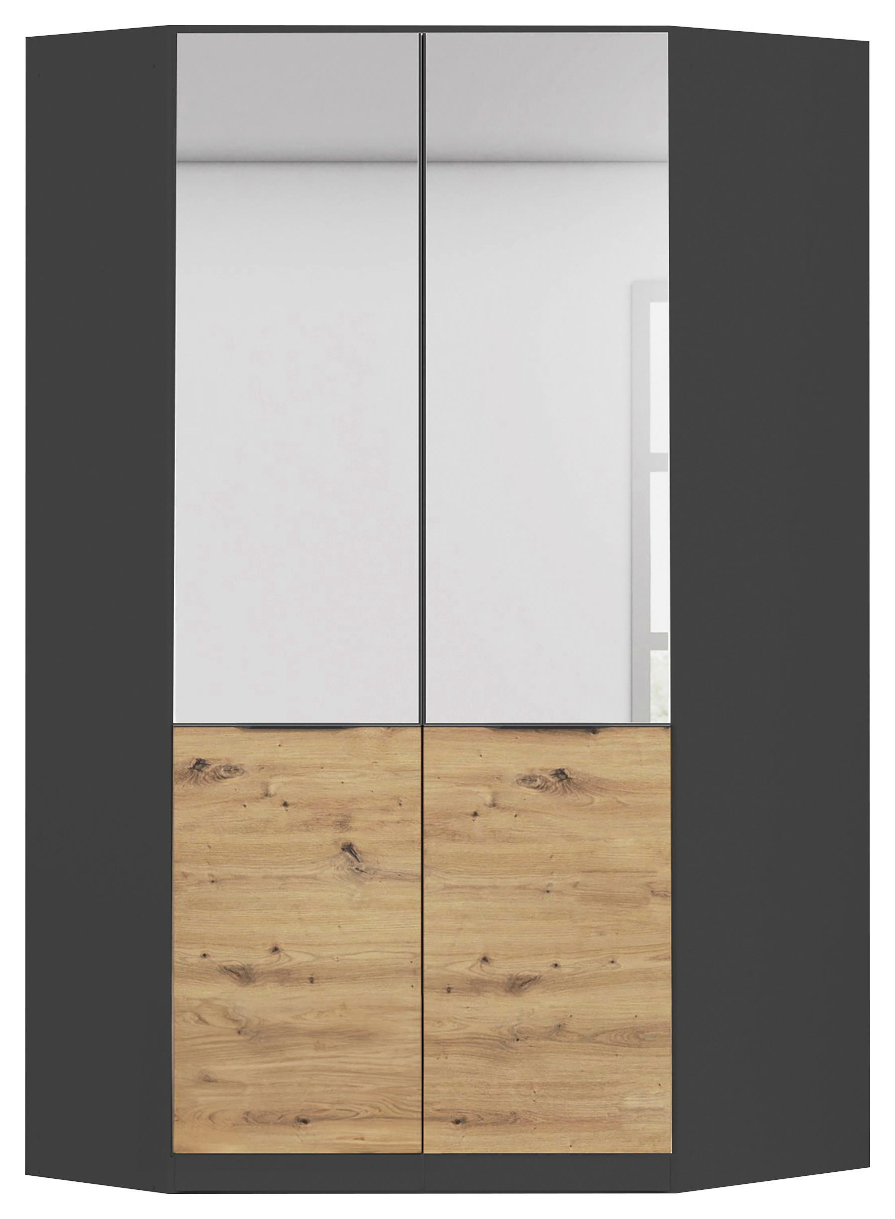 James Wood Eckschrank Grau, Eiche Artisan 117x210x104 cm