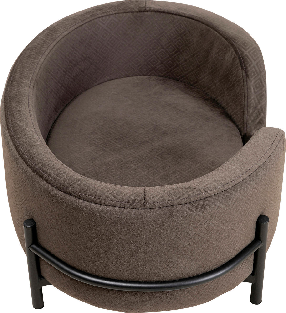 HUNDEBETT - Graubraun, Design, Textil/Metall (61/24/42cm) - Kare-Design