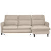 ECKSOFA Beige Plüsch  - Beige/Schwarz, KONVENTIONELL, Textil/Metall (254/190cm) - Livetastic