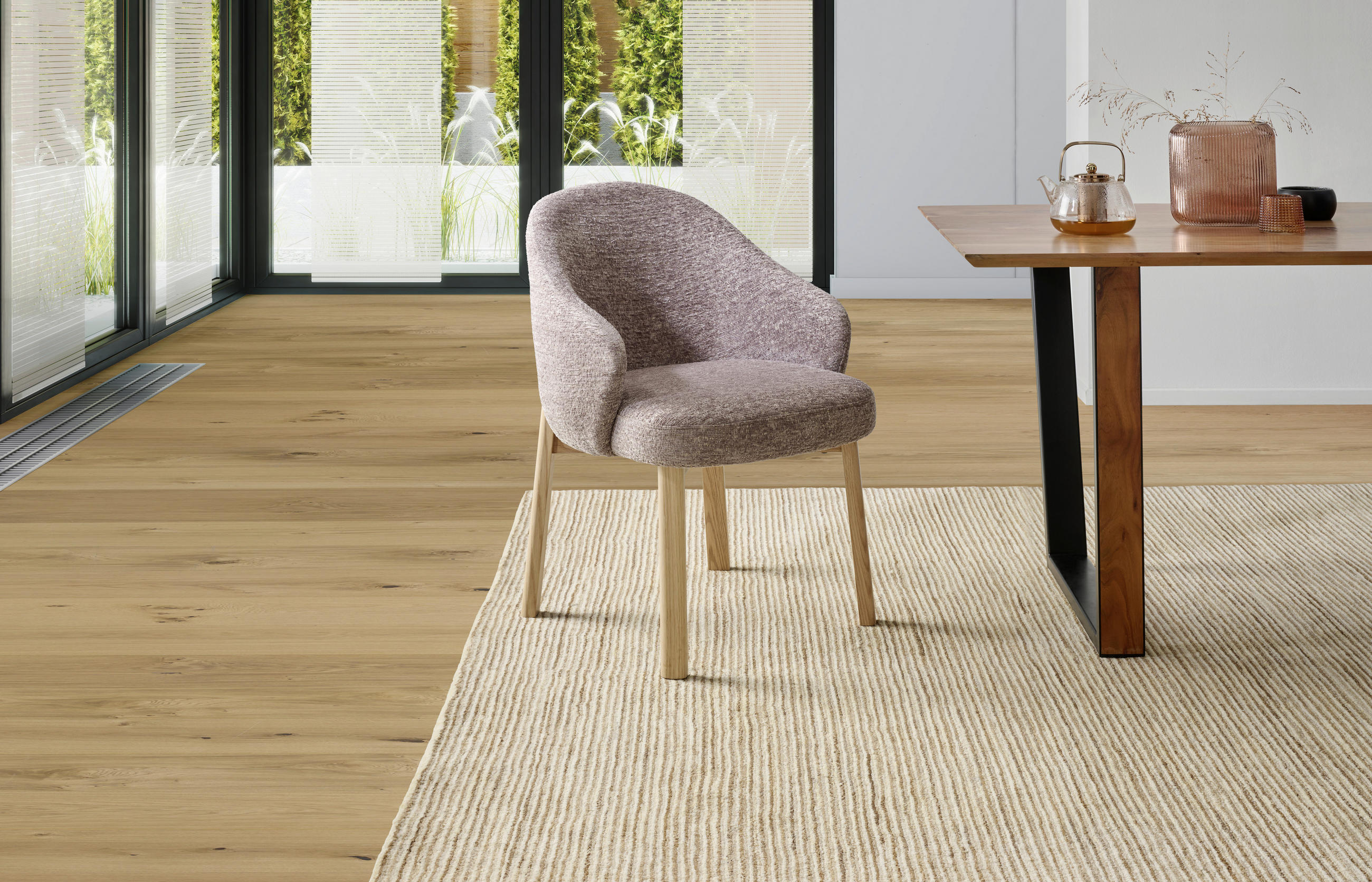 ARMLEHNSTUHL - Braun/Naturfarben, MODERN, Holz/Textil (58/82/60cm) - MID.YOU