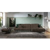 ECKSOFA in Webstoff Mokka  304/184 cm  - Mokka, Design, Textil/Metall (304/184cm) - Dieter Knoll