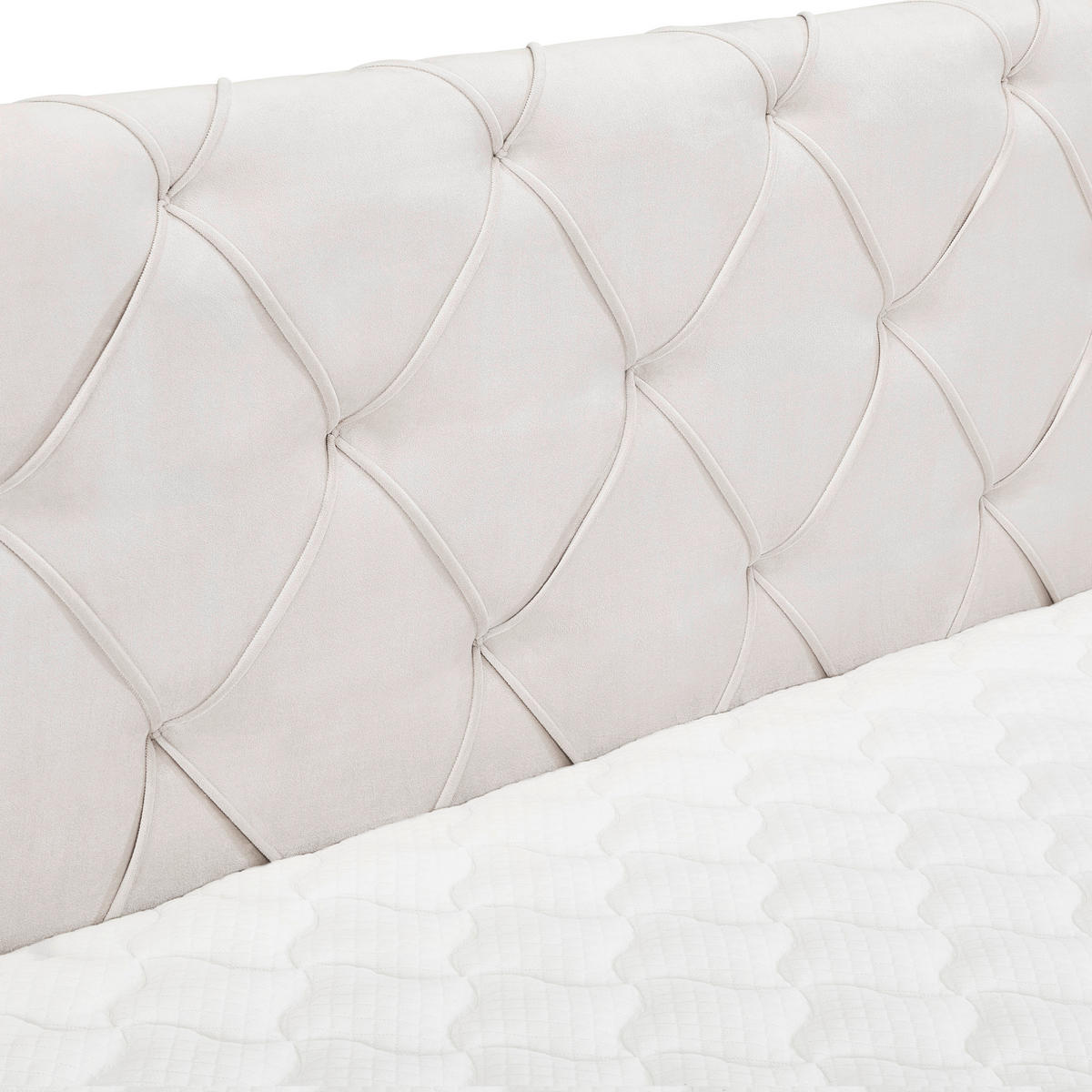 BOXSPRINGBETT 180/200 cm,  in Beige, Matratze, Topper, H3 = fest  - Beige/Schwarz, Design, Textil/Metall (180/200cm) - Esposa