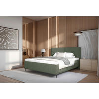 TAPECIRANI KREVET   180/200 cm   tamno zelena  - tamno zelena/crna, Moderno, drvni materijal/drvo (180/200cm) - MID.YOU