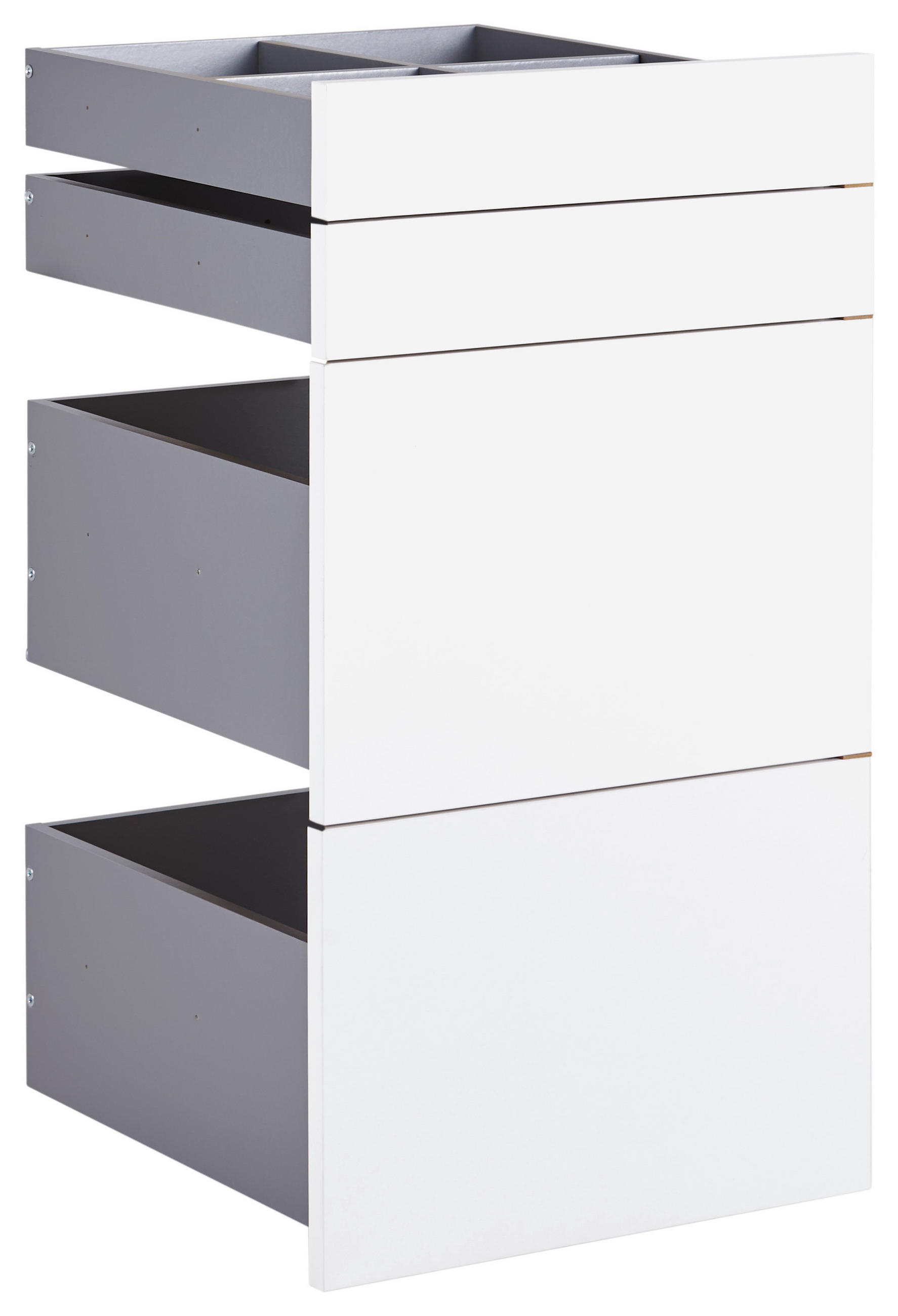 SCHUBLADENSET 45,3/83/46,8 cm Weiß  - Weiß, KONVENTIONELL, Holzwerkstoff (45,3/83/46,8cm) - Hom`in