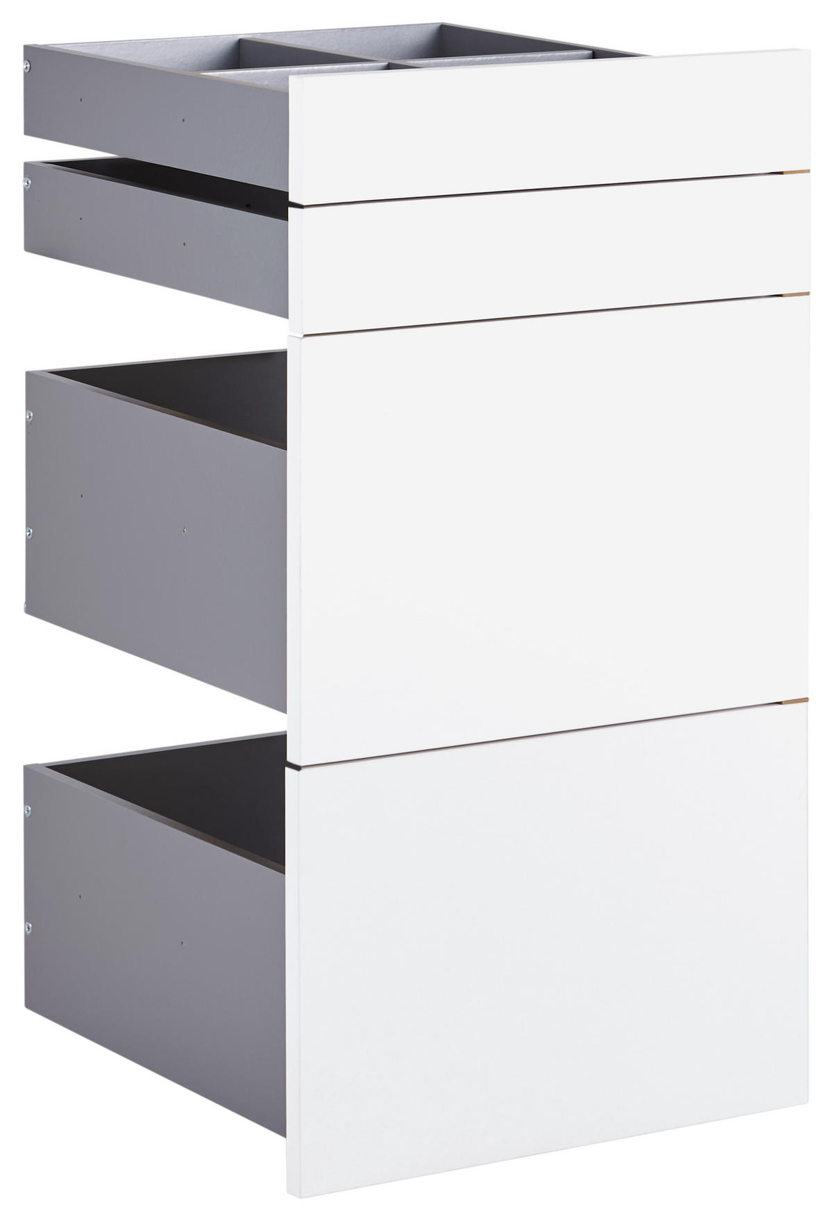 SCHUBLADENSET 45,3/83/46,8 cm   - Weiss, Konventionell, Holzwerkstoff (45,3/83/46,8cm) - Hom`in