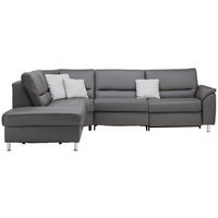 ECKSOFA in Echtleder Grau  249/290 cm  - Alufarben/Grau, Basics, Leder/Metall (249/290cm) - Beldomo Premium