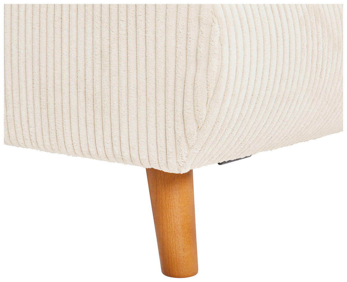ECKSOFA in Cord Creme  - Eichefarben/Creme, Konventionell, Holz/Textil (162/284cm) - Carryhome