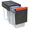 EINBAUABFALLSAMMLER Sorter Cube 30 3 x 10 L  - Schwarz/Grau, Basics, Kunststoff (25,3/43,3/46,7cm) - Franke