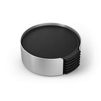 SET PODSTAVKOV ZA KOZARCE - barve nerjavečega jekla/črna, Basics, kovina (9,4/3,7cm) - Zack