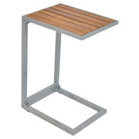 GARTENBEISTELLTISCH 41/32/61 cm Metall  - Silberfarben/Naturfarben, MODERN, Holz/Metall (41/32/61cm) - Gardenson