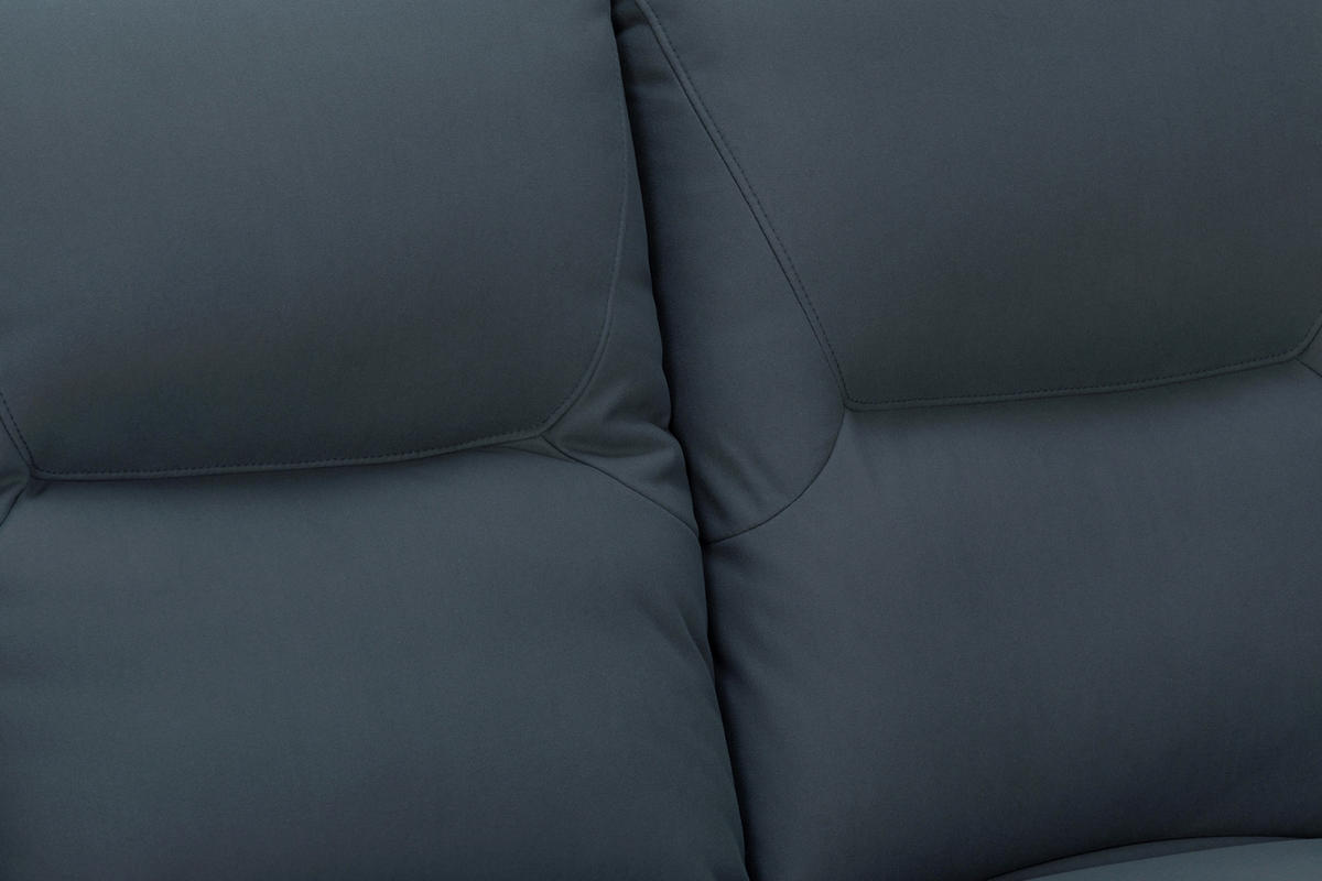 SITZGARNITUR Mikrofaser Dunkelblau  - Schwarz/Dunkelblau, KONVENTIONELL, Textil/Metall - Livetastic