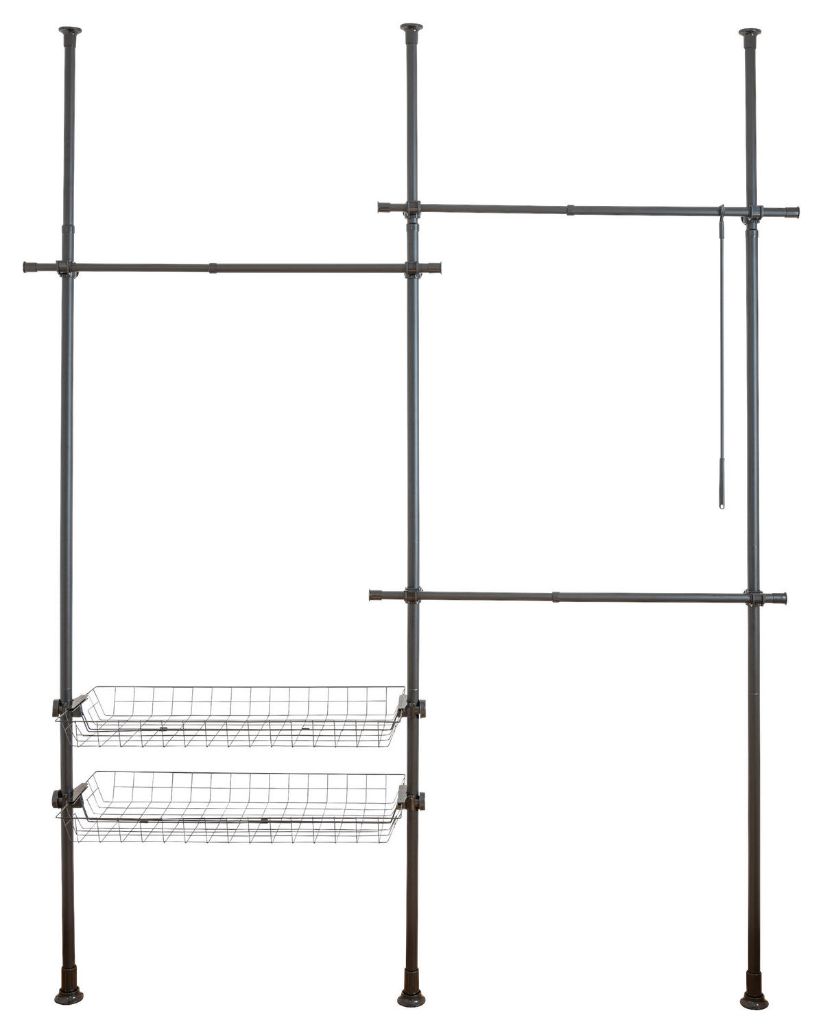 INNENEINTEILUNG 164/165/38 cm Wenko HERKULES DUO Schwarz  - Schwarz, MODERN, Kunststoff/Metall (164/165/38cm) - Wenko