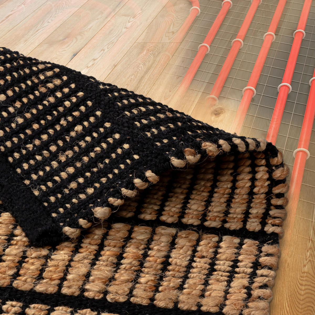 HANDWEBTEPPICH 60/110 cm Nalaya Schwarz rechteckig  - Schwarz, Basics, Textil (60/110cm) - Schöner Wohnen