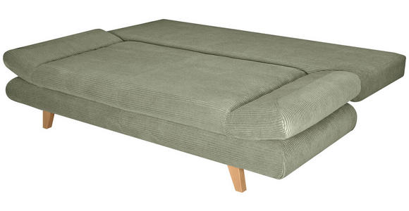 SCHLAFSOFA mit Schlafen auf Sitzhöhe, haustierfreundlicher Bezug Cord Olivgrün - Buchefarben/Olivgrün, KONVENTIONELL, Holz/Textil (200/75/85cm) - Carryhome