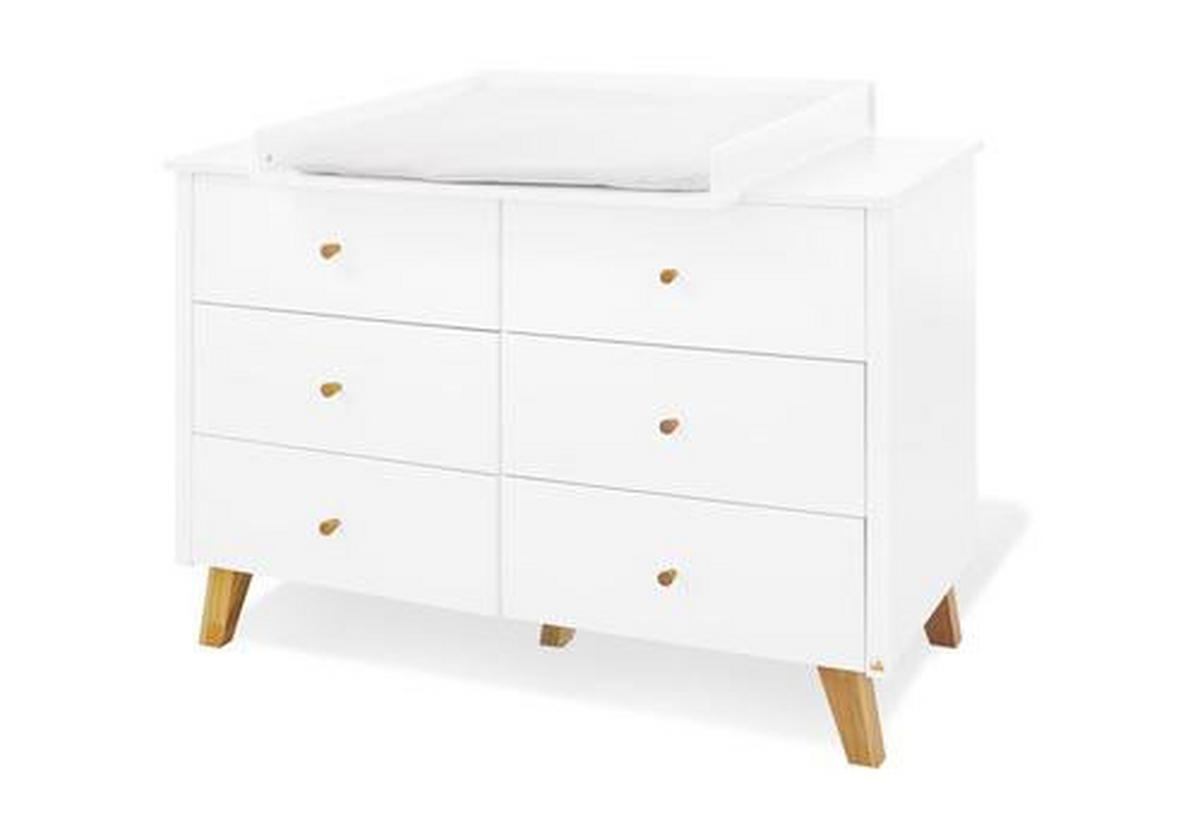 WICKELKOMMODE PINOLINO PAN Naturfarben, Weiß  - Eichefarben/Naturfarben, Design, Holz/Holzwerkstoff (140/100/78 bzw 56cm) - Pinolino