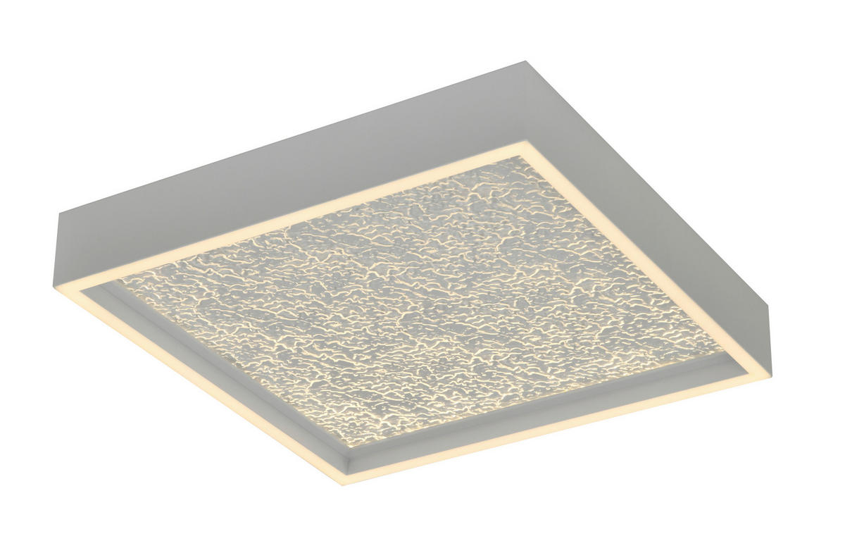 LED-DECKENLEUCHTE Bormes 40/40/6,5 cm  - Weiß, Design, Kunststoff/Metall (40/40/6,5cm)