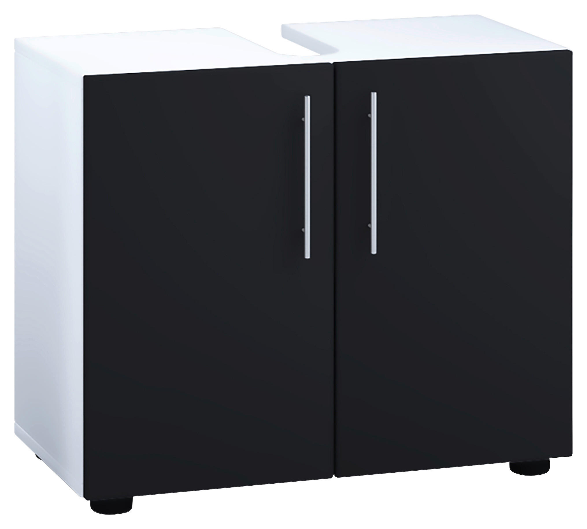 WASCHBECKENUNTERSCHRANK 60,2/50,7/29,6 cm  - Schwarz/Weiß, MODERN, Holzwerkstoff/Kunststoff (60,2/50,7/29,6cm) - MID.YOU