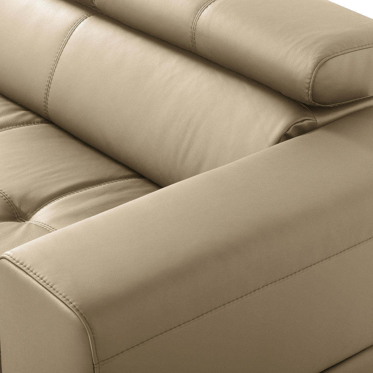 ECKSOFA Hellgrau Echtleder Lederlook  - Hellgrau/Schwarz, Design, Leder/Textil (173/247cm) - Livetastic