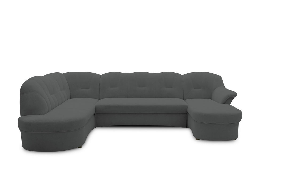 WOHNLANDSCHAFT FLORES FK Dunkelgrau Mikrofaser  - Dunkelgrau/Schwarz, KONVENTIONELL, Kunststoff/Textil (182/293/142cm) - MID.YOU