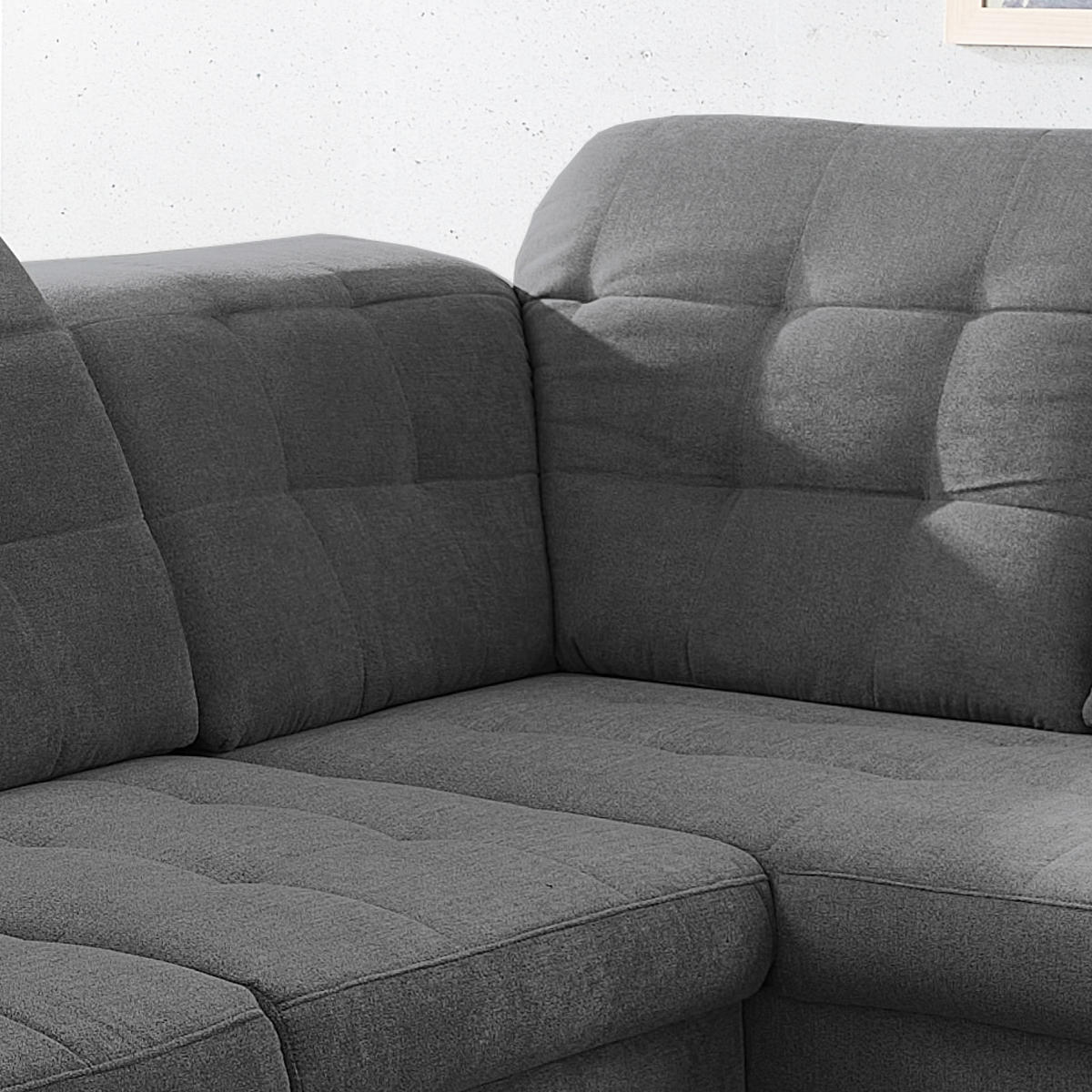 WOHNLANDSCHAFT in Mikrofaser Anthrazit  - Chromfarben/Anthrazit, Design, Holz/Kunststoff (169/330/212cm) - Livetastic