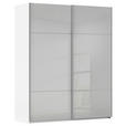 SCHWEBETÜRENSCHRANK 201/223/67 cm 2-türig Grau, Weiß  - Alufarben/Weiß, KONVENTIONELL, Glas/Holzwerkstoff (201/223/67cm) - Novel