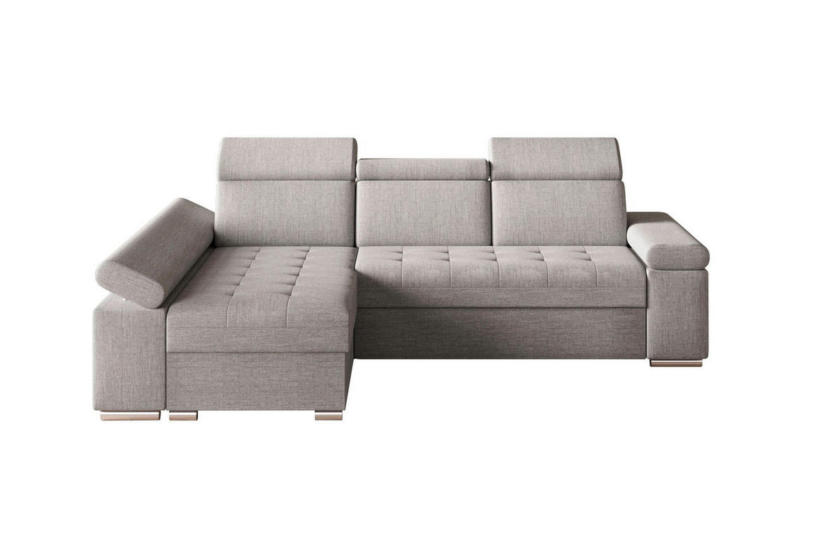 ECKSOFA TORONTO in Webstoff Hellgrau  - Silberfarben/Hellgrau, Design, Textil (168/260cm) - MID.YOU