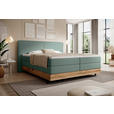 BOXSPRINGBETT 160/200 cm  in Petrol  - Petrol/Schwarz, Natur, Holz/Textil (160/200cm) - Valnatura