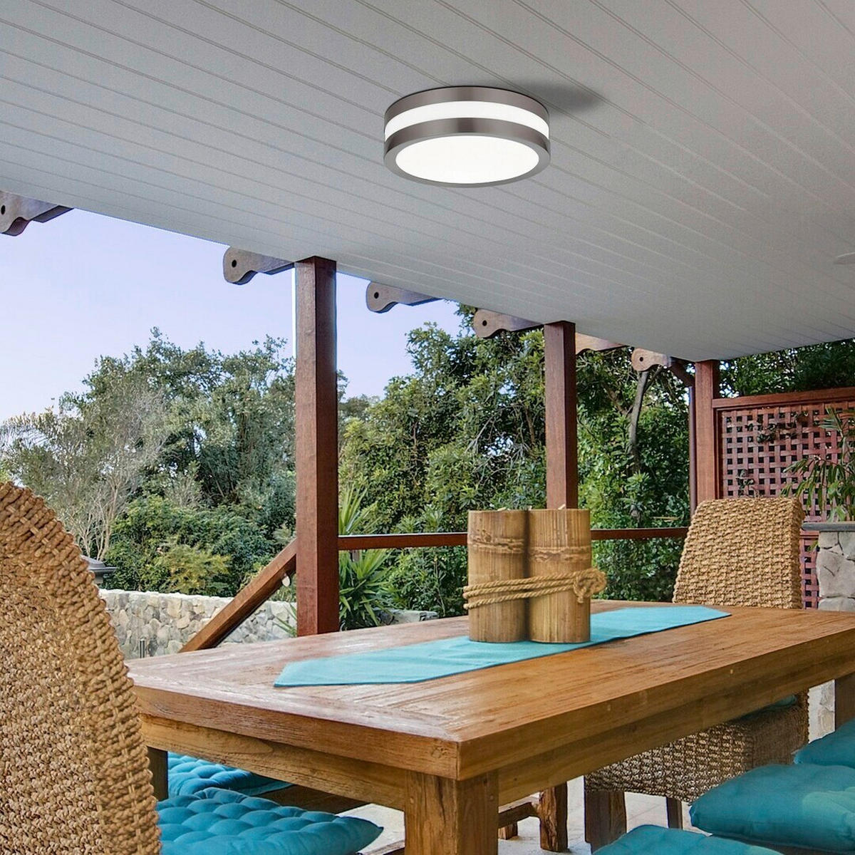 SPOLJNA PLAFONJERA Stuttgart  - bela/antracit, Osnovno, metal/plastika (28,5/8,5cm)