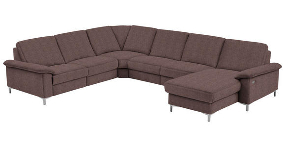 WOHNLANDSCHAFT in Chenille Braun - Alufarben/Braun, Design, Textil/Metall (265/333/170cm) - Dieter Knoll