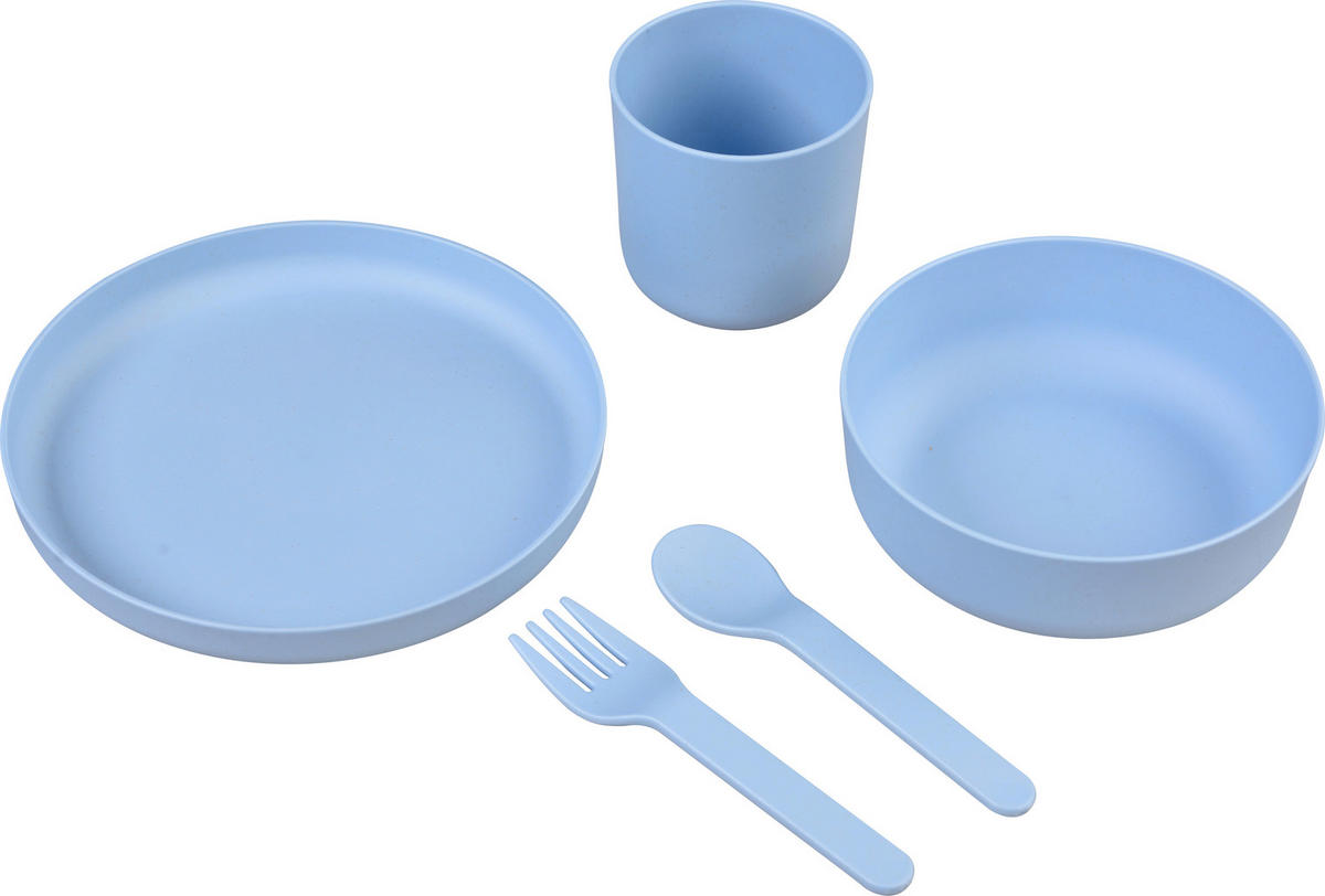 SET DEČJEG POSUĐA - svetloplava, Prirodno, prirodni materijali - Avelia