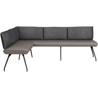 ECKBANK 155/235 cm  in Anthrazit  - Anthrazit/Schwarz, Design, Textil/Metall (155/235cm) - Moderano