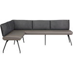 ECKBANK 155/205 cm  in Anthrazit  - Anthrazit/Schwarz, Design, Textil/Metall (155/205cm) - Moderano