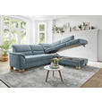 ECKSOFA Blau Mikrofaser  - Wildeiche/Blau, KONVENTIONELL, Holz/Textil (254/224cm) - Carryhome